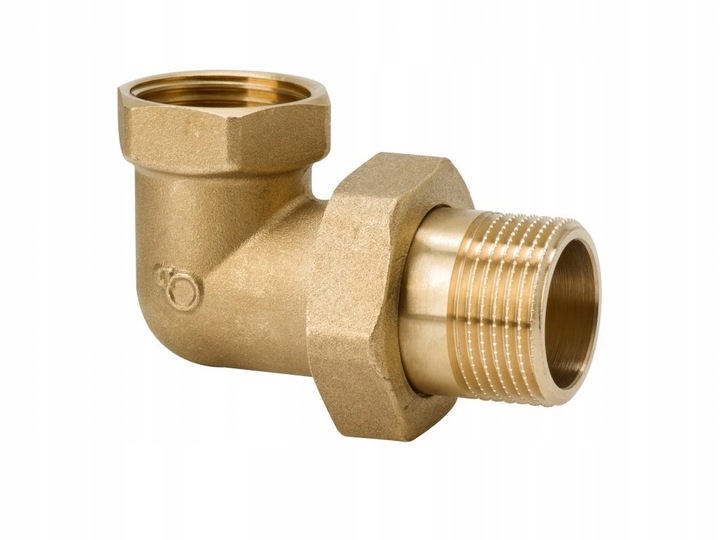 Śrubunek kątowy 3/4″ z uszczelką mosiądz